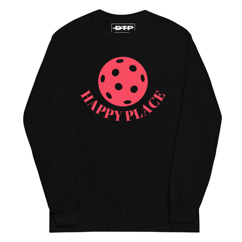 Happy Place Pink Men’s Long Sleeve Shirt