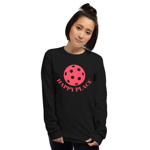 Happy Place Pink Men’s Long Sleeve Shirt