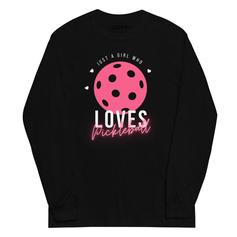 Girl Who Loves Pickleball Men’s Long Sleeve Shirt