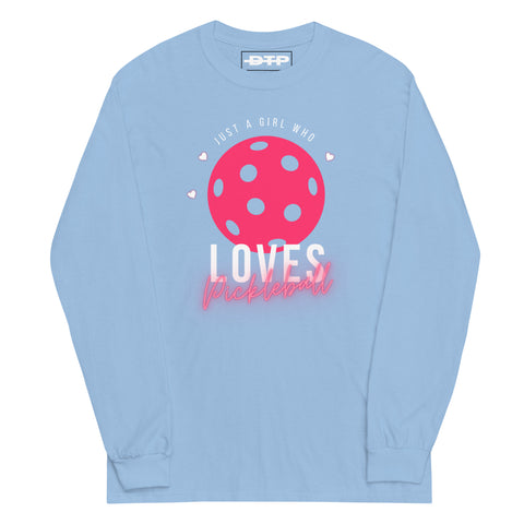 Girl Who Loves Pickleball Men’s Long Sleeve Shirt