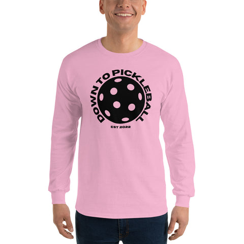 Down To Pickleball Blk Men’s Long Sleeve Shirt