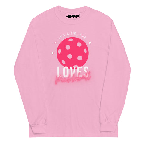 Girl Who Loves Pickleball Men’s Long Sleeve Shirt