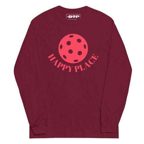 Happy Place Pink Men’s Long Sleeve Shirt