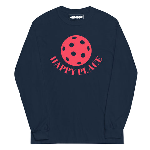 Happy Place Pink Men’s Long Sleeve Shirt