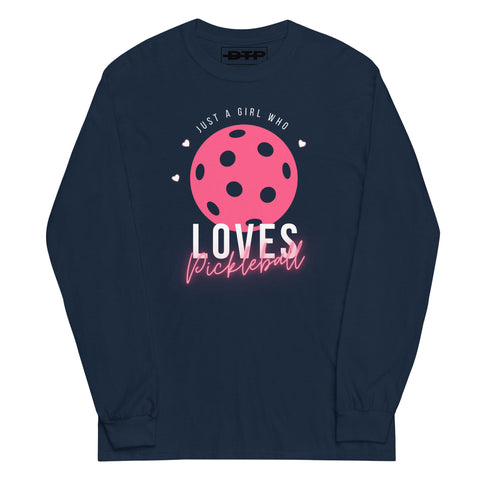 Girl Who Loves Pickleball Men’s Long Sleeve Shirt