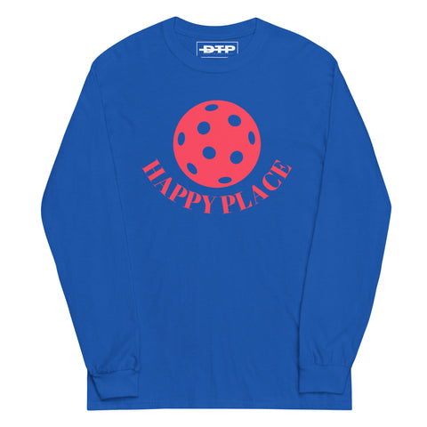 Happy Place Pink Men’s Long Sleeve Shirt