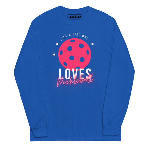 Girl Who Loves Pickleball Men’s Long Sleeve Shirt