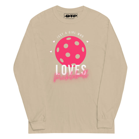 Girl Who Loves Pickleball Men’s Long Sleeve Shirt