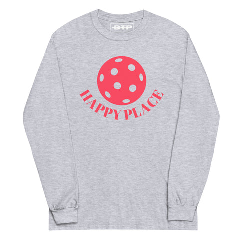 Happy Place Pink Men’s Long Sleeve Shirt