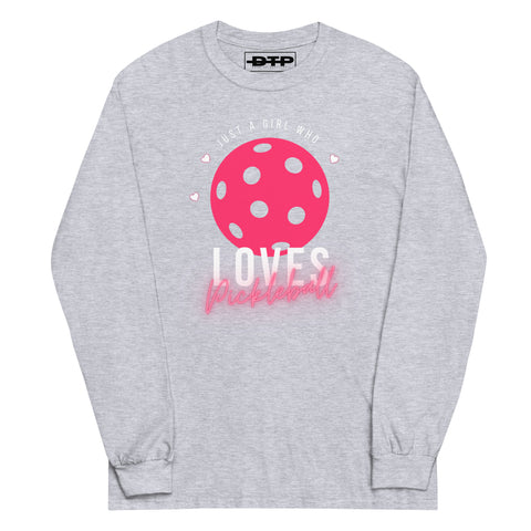Girl Who Loves Pickleball Men’s Long Sleeve Shirt