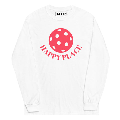 Happy Place Pink Men’s Long Sleeve Shirt