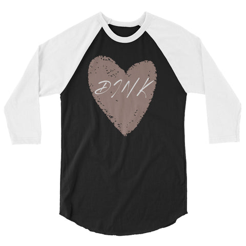 Dink Pink Hrt 3/4 sleeve raglan shirt
