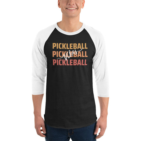 Pickleball Vibes 3/4 sleeve raglan shirt