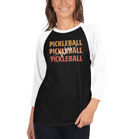 Pickleball Vibes 3/4 sleeve raglan shirt