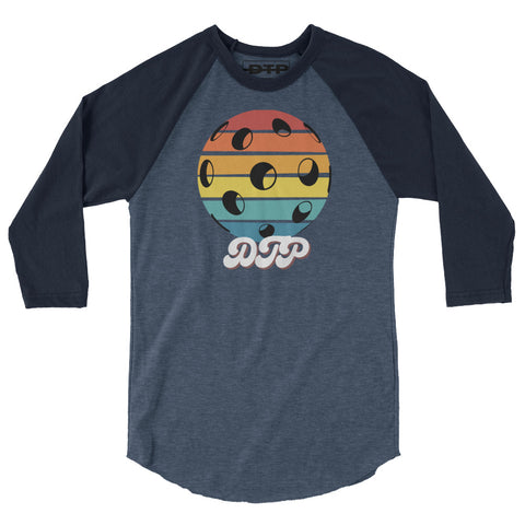 Black and Colorful Dark Retro 3/4 sleeve raglan shirt