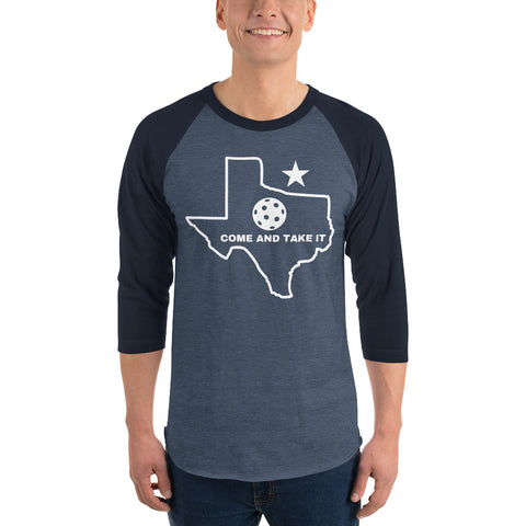 Come And Take It 3/4 sleeve raglan shirt