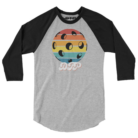 Black and Colorful Dark Retro 3/4 sleeve raglan shirt