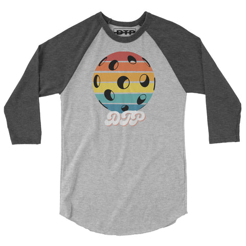 Black and Colorful Dark Retro 3/4 sleeve raglan shirt