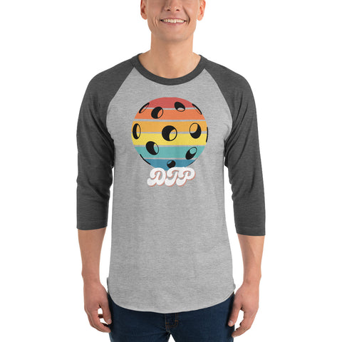 Black and Colorful Dark Retro 3/4 sleeve raglan shirt