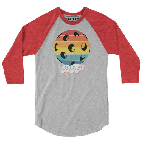 Black and Colorful Dark Retro 3/4 sleeve raglan shirt