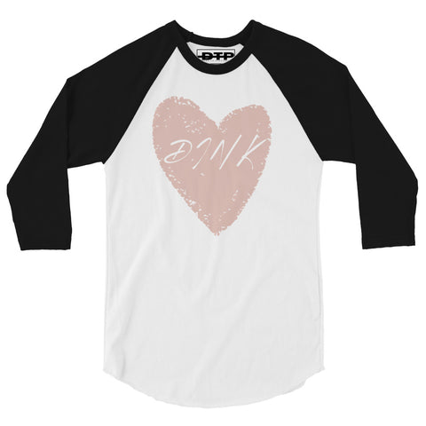 Dink Pink Hrt 3/4 sleeve raglan shirt