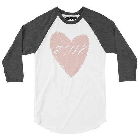 Dink Pink Hrt 3/4 sleeve raglan shirt
