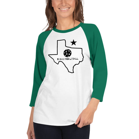 Texas Pickleball 3/4 sleeve raglan shirt