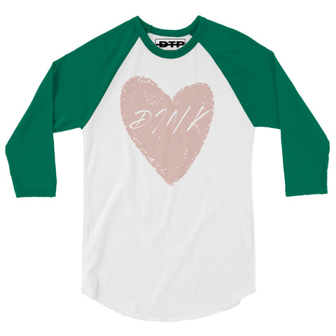 Dink Pink Hrt 3/4 sleeve raglan shirt