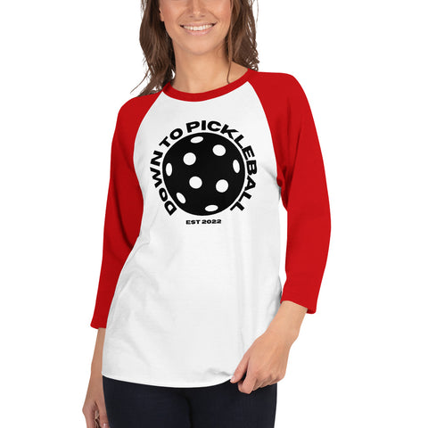 Down To Pickleball 3/4 sleeve raglan shirt