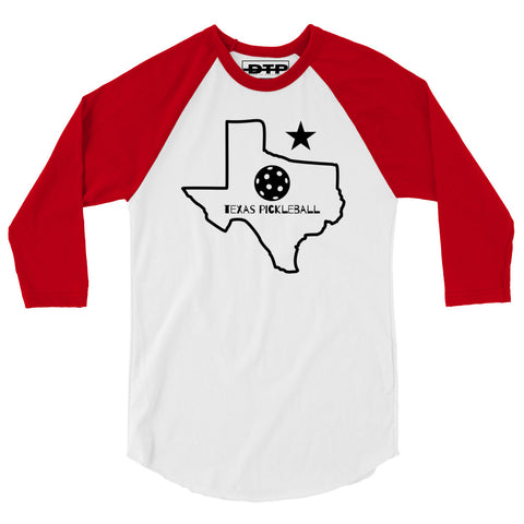 Texas Pickleball 3/4 sleeve raglan shirt
