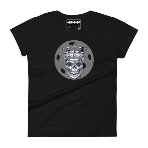 Black White Skull King Minimalist Women's Short Sleeve T-Shirt