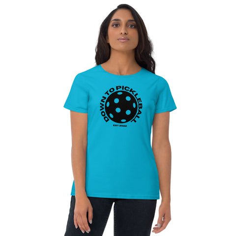 Down To Pickleball Blk Women's Short Sleeve T-Shirt