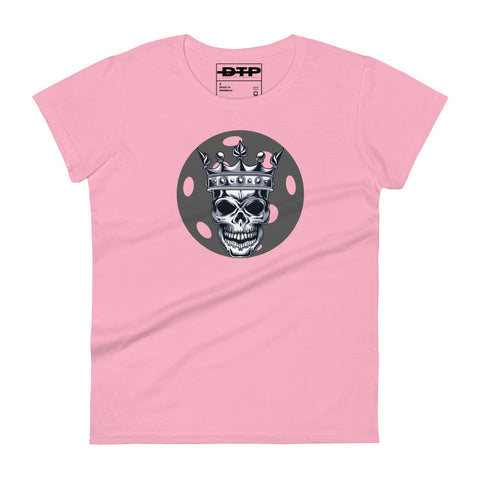 Black White Skull King Minimalist Women's Short Sleeve T-Shirt