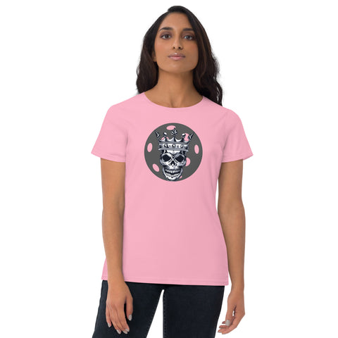 Black White Skull King Minimalist Women's Short Sleeve T-Shirt