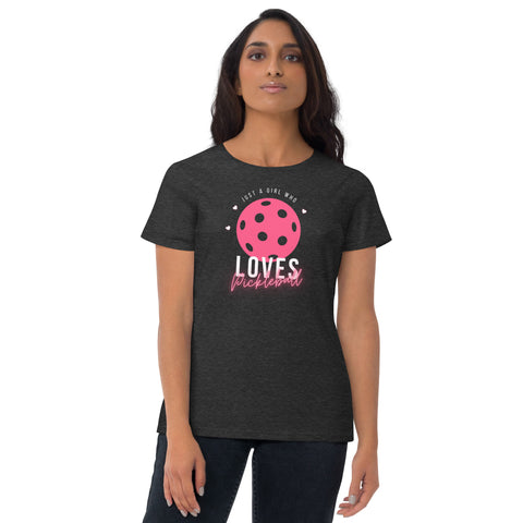 Girl Who Loves Pickleball Women's Short Sleeve T-Shirt