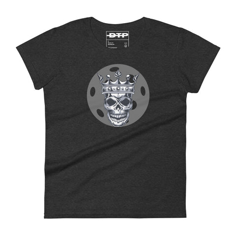 Black White Skull King Minimalist Women's Short Sleeve T-Shirt