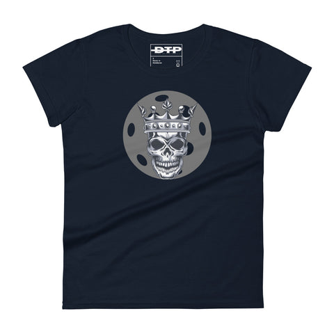 Black White Skull King Minimalist Women's Short Sleeve T-Shirt