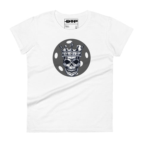 Black White Skull King Minimalist Women's Short Sleeve T-Shirt