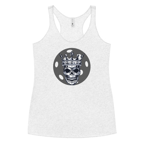 Black White Skull King Minimalist Women's Racerback Tank Top