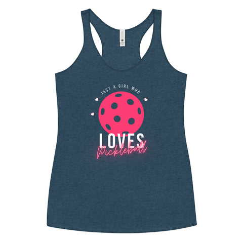 Girl Who Loves Pickleball Women's Racerback Tank Top