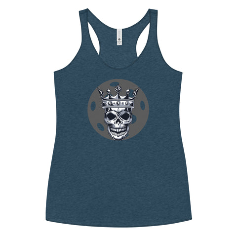 Black White Skull King Minimalist Women's Racerback Tank Top