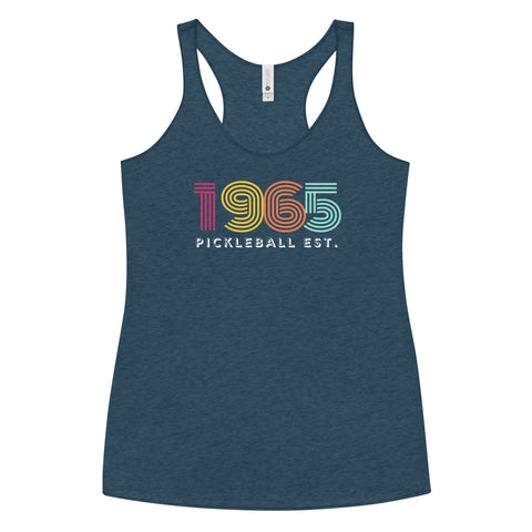 1965 Pickleball Est Women's Racerback Tank