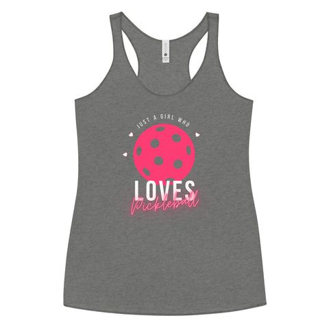 Girl Who Loves Pickleball Women's Racerback Tank Top