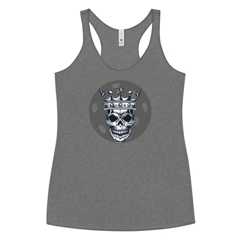 Black White Skull King Minimalist Women's Racerback Tank Top