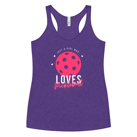 Girl Who Loves Pickleball Women's Racerback Tank Top