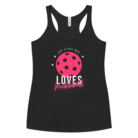 Girl Who Loves Pickleball Women's Racerback Tank Top
