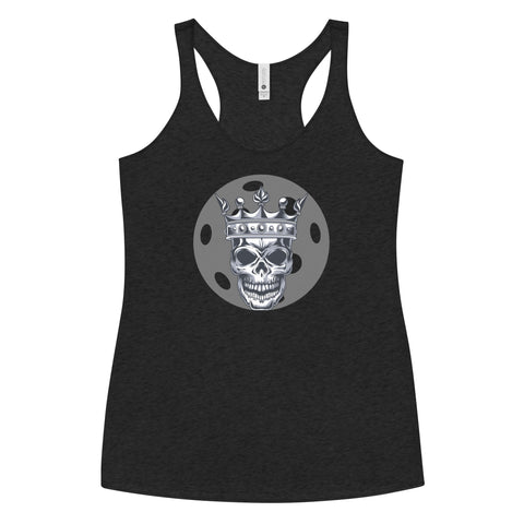 Black White Skull King Minimalist Women's Racerback Tank Top