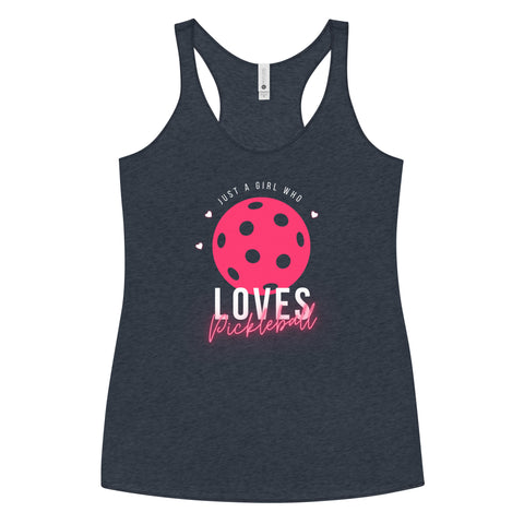 Girl Who Loves Pickleball Women's Racerback Tank Top