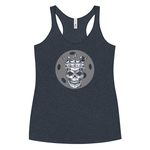 Black White Skull King Minimalist Women's Racerback Tank Top