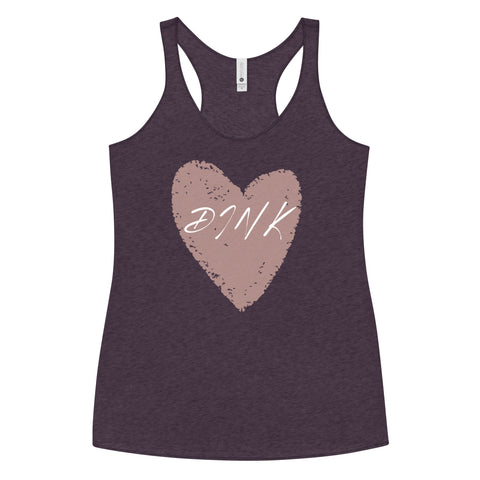 Dink Pink Hrt Women's Racerback Tank Top